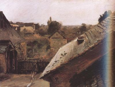 View of Rooftops and Gardens (nn02), Carl Blechen